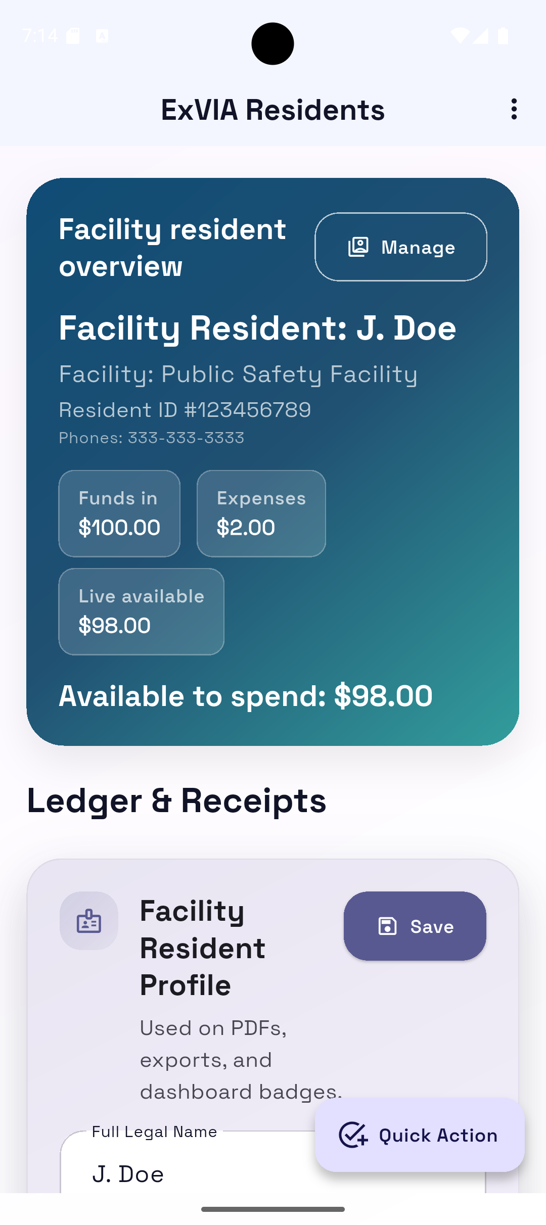 ExVIA expense tracking