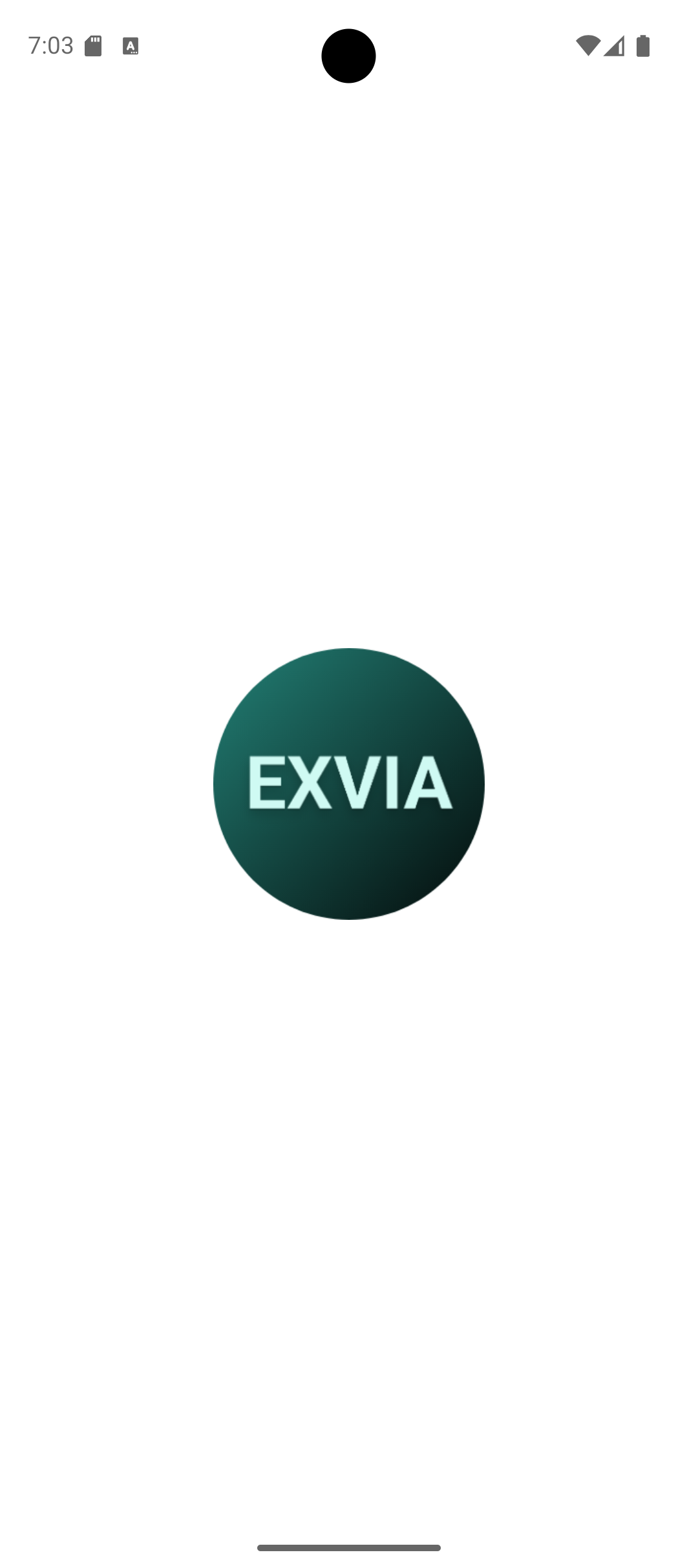 ExVIA first start welcome screen