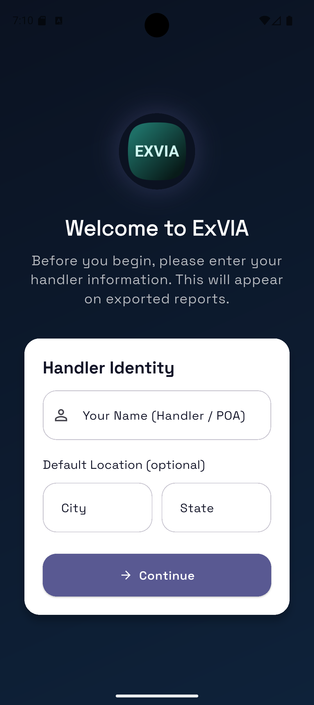 ExVIA handler information